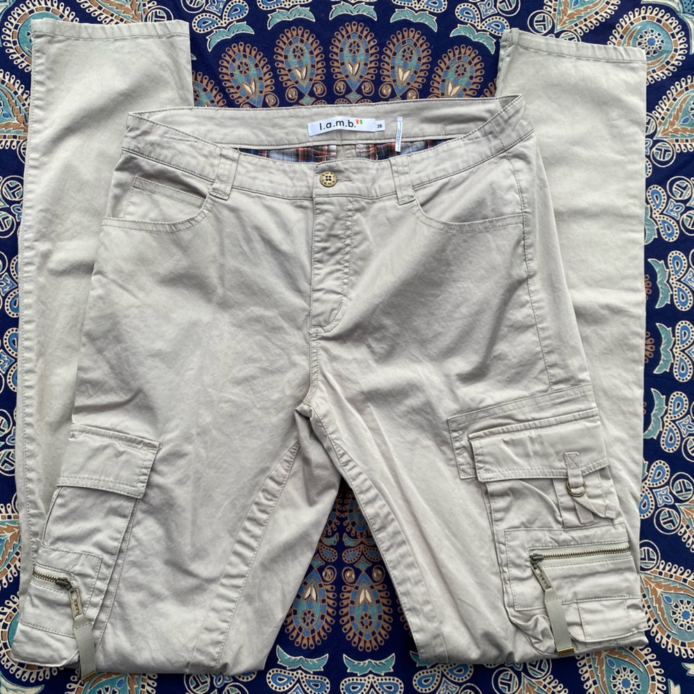 L.A.M.B. by Gwen Stefani Low Rise Khaki Cargo Pant - 28